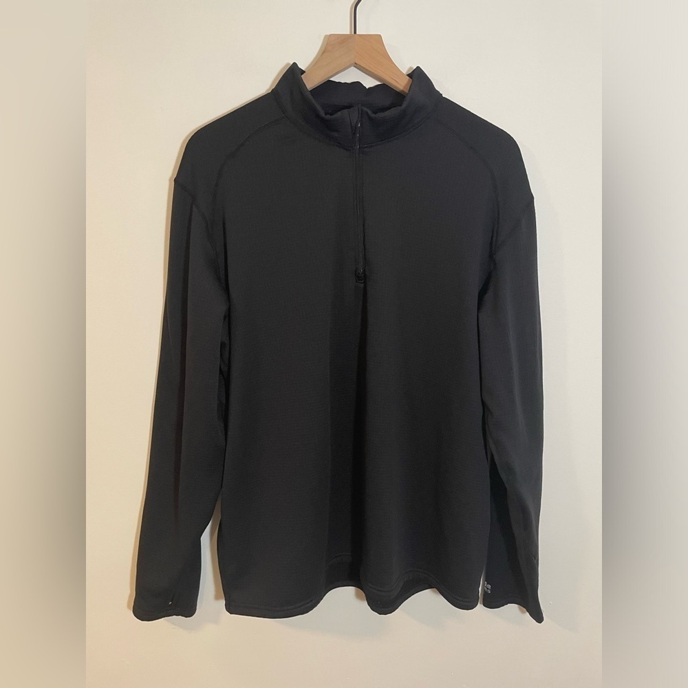 Guide Series Black 1/4 Zip Mens Size XXL Ling Sleeve Light Fleece Shirt Layer